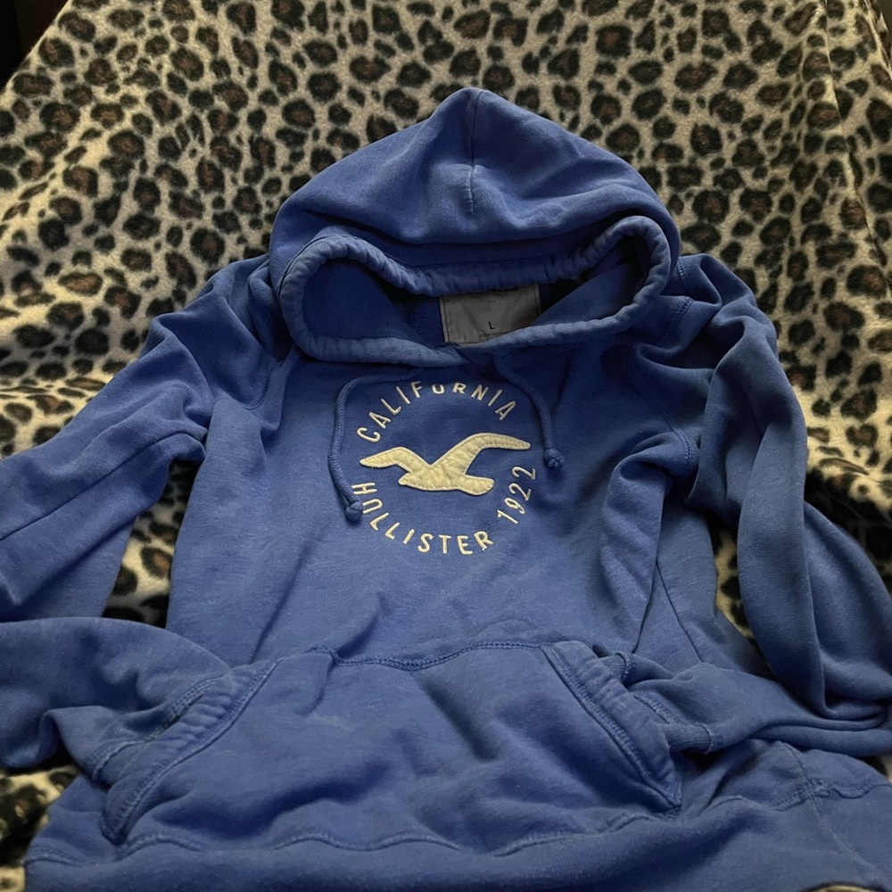 Vintage Hollister Royal Blue Sweatshirt with Cream Logo